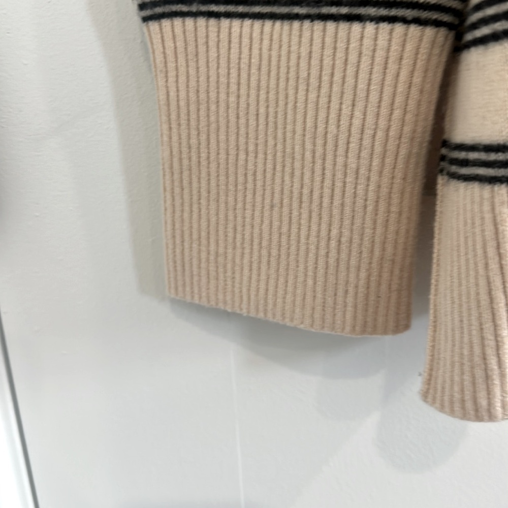 Hatch Maternity Crew Neck Sweater in Cream and Black - Picture 4 of 5